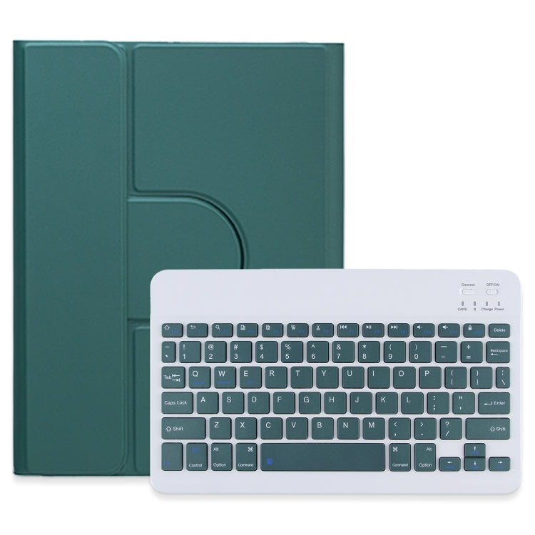 For iPad 10th Gen 10.9 2022 Square Button 360 Degree Rotatable Bluetooth Keyboard Leather Case(Dark Green) - Universal by PMC TechLife | Online Shopping South Africa | PMC TechLife