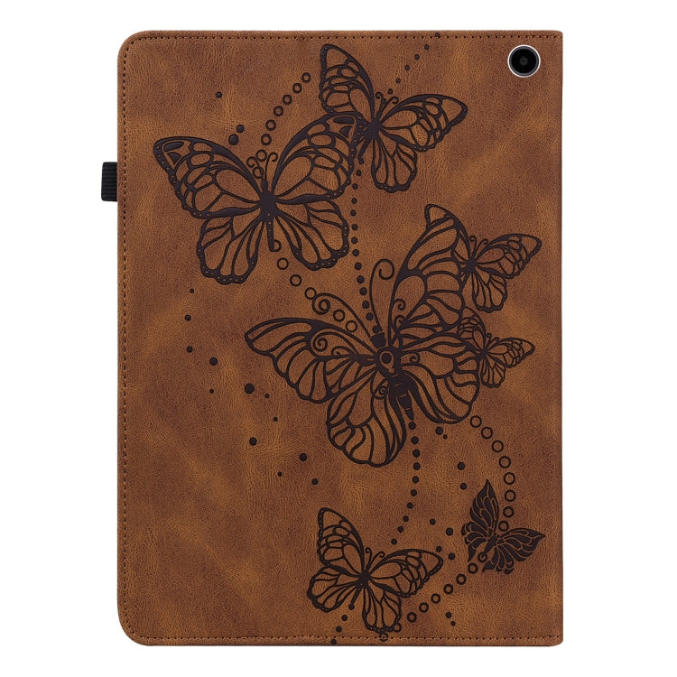 For Amazon Fire Max 11 Embossed Butterfly Pattern Leather Tablet Case(Brown) - Amazon by PMC TechLife | Online Shopping South Africa | PMC TechLife | Buy Now Pay Later Mobicred