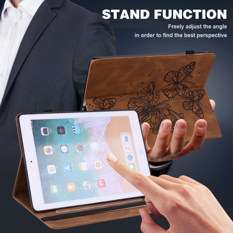 For Amazon Fire Max 11 Embossed Butterfly Pattern Leather Tablet Case(Brown) - Amazon by PMC TechLife | Online Shopping South Africa | PMC TechLife | Buy Now Pay Later Mobicred
