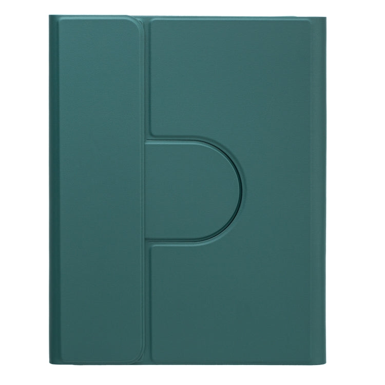 For iPad 10th Gen 10.9 2022 Round Button 360 Degree Rotatable Bluetooth Keyboard Leather Case with Touchpad(Dark Green) - Universal by PMC TechLife | Online Shopping South Africa | PMC TechLife