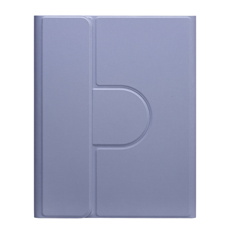 For iPad 10.2 2021 / Air 2019 Round Button 360 Degree Rotatable Bluetooth Keyboard Leather Case with Touchpad(Lavender Purple) - Universal by PMC TechLife | Online Shopping South Africa | PMC TechLife