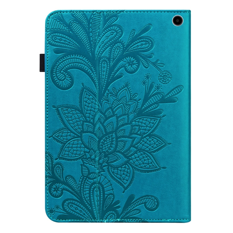 For Amazon Fire Max 11 Lace Flower Embossing Pattern Leather Tablet Case(Blue) - Amazon by PMC TechLife | Online Shopping South Africa | PMC TechLife | Buy Now Pay Later Mobicred