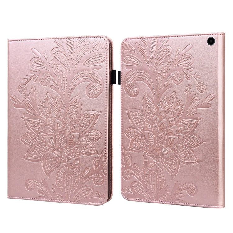 For Amazon Fire Max 11 Lace Flower Embossing Pattern Leather Tablet Case(Gold) - Amazon by PMC TechLife | Online Shopping South Africa | PMC TechLife | Buy Now Pay Later Mobicred