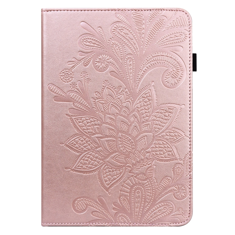 For Amazon Fire Max 11 Lace Flower Embossing Pattern Leather Tablet Case(Gold) - Amazon by PMC TechLife | Online Shopping South Africa | PMC TechLife | Buy Now Pay Later Mobicred