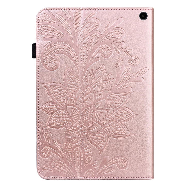 For Amazon Fire Max 11 Lace Flower Embossing Pattern Leather Tablet Case(Gold) - Amazon by PMC TechLife | Online Shopping South Africa | PMC TechLife | Buy Now Pay Later Mobicred