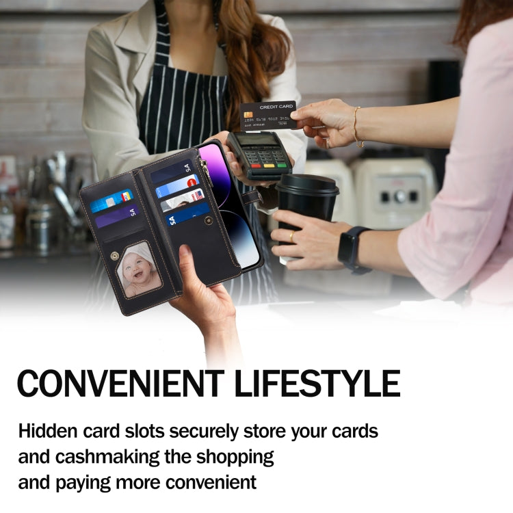 For iPhone 16 Pro ESEBLE Star Series Lanyard Zipper Wallet RFID Leather Case(Black) - iPhone 16 Pro Cases by ESEBLE | Online Shopping South Africa | PMC TechLife | Buy Now Pay Later Mobicred