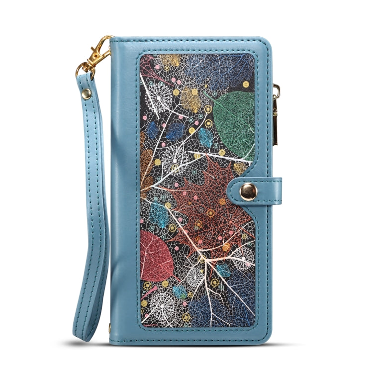 For iPhone 16 ESEBLE Star Series Lanyard Zipper Wallet RFID Leather Case(Blue) - free shipping - PMC TechLife - Order now!
