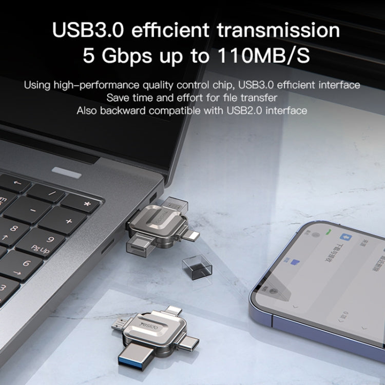 16GB Yesido FL15 USB + 8 Pin + Mirco USB + Type-C 4 in 1 USB Flash Drive with OTG Function - U Disk & Card Reader by Yesido | Online Shopping South Africa | PMC Jewellery | Buy Now Pay Later Mobicred