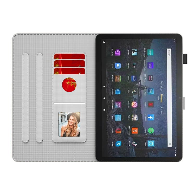 For Amazon Fire Max 11 Watercolor Pattern Flip Leather Tablet Case(Berry Color) - Amazon by PMC TechLife | Online Shopping South Africa | PMC TechLife | Buy Now Pay Later Mobicred