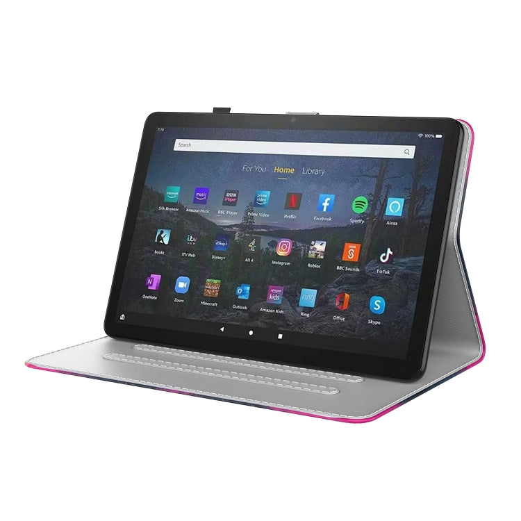 For Amazon Fire Max 11 Watercolor Pattern Flip Leather Tablet Case(Berry Color) - Amazon by PMC TechLife | Online Shopping South Africa | PMC TechLife | Buy Now Pay Later Mobicred
