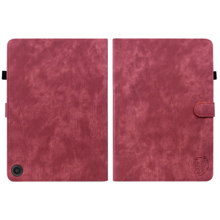 For Amazon Fire Max 11 Tiger Pattern Flip Leather Tablet Case(Red) - Amazon by PMC TechLife | Online Shopping South Africa | PMC TechLife | Buy Now Pay Later Mobicred