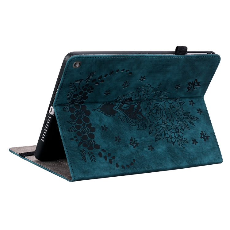 For Amazon Fire HD 10 2023 Butterfly Rose Embossed Leather Tablet Case(Dark Blue) - Amazon by PMC TechLife | Online Shopping South Africa | PMC TechLife | Buy Now Pay Later Mobicred