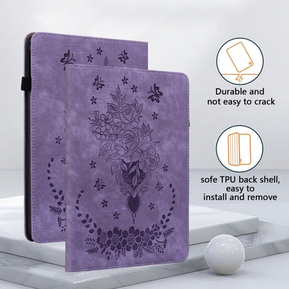 For Amazon Kindle Paperwhite 5 2023 2024 Butterfly Rose Embossed Leather Tablet Case(Purple) - Amazon by PMC Jewellery | Online Shopping South Africa | PMC Jewellery | Buy Now Pay Later Mobicred