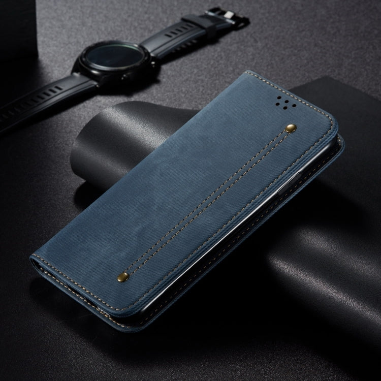 For iPhone 16 Plus Denim Texture Casual Style Horizontal Flip Leather Case(Blue) - iPhone 16 Plus Cases by PMC TechLife | Online Shopping South Africa | PMC TechLife | Buy Now Pay Later Mobicred