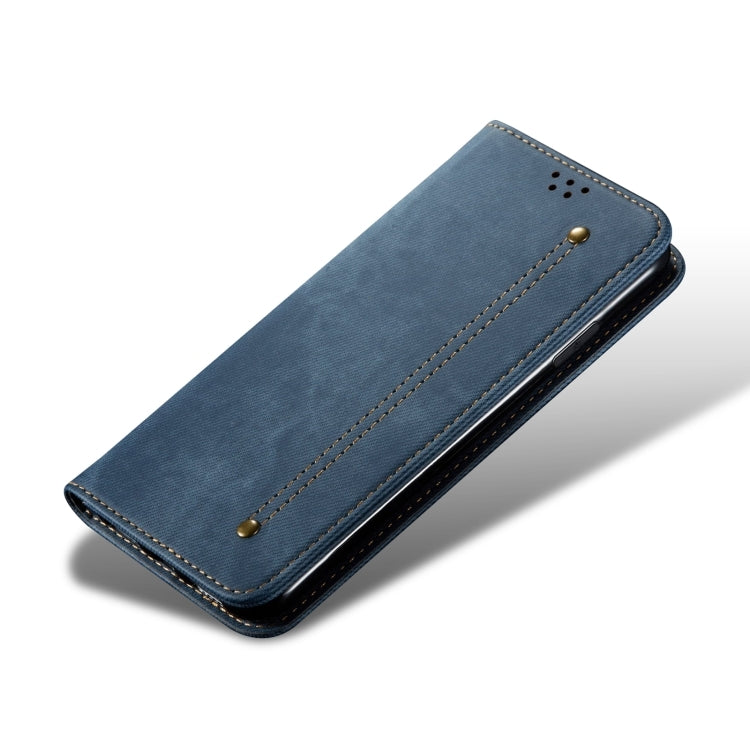 For iPhone 16 Denim Texture Casual Style Horizontal Flip Leather Case(Blue) - iPhone 16 Cases by PMC TechLife | Online Shopping South Africa | PMC TechLife | Buy Now Pay Later Mobicred