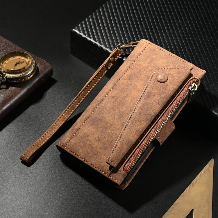 For iPhone 16 ESEBLE Retro Frosted RFID Flip Leather Phone Case(Brown) - iPhone 16 Cases by ESEBLE | Online Shopping South Africa | PMC TechLife | Buy Now Pay Later Mobicred