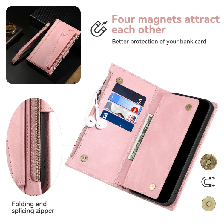 For iPhone 16 ESEBLE Retro Frosted RFID Flip Leather Phone Case(Rose Gold) - free shipping - PMC TechLife - Order now!