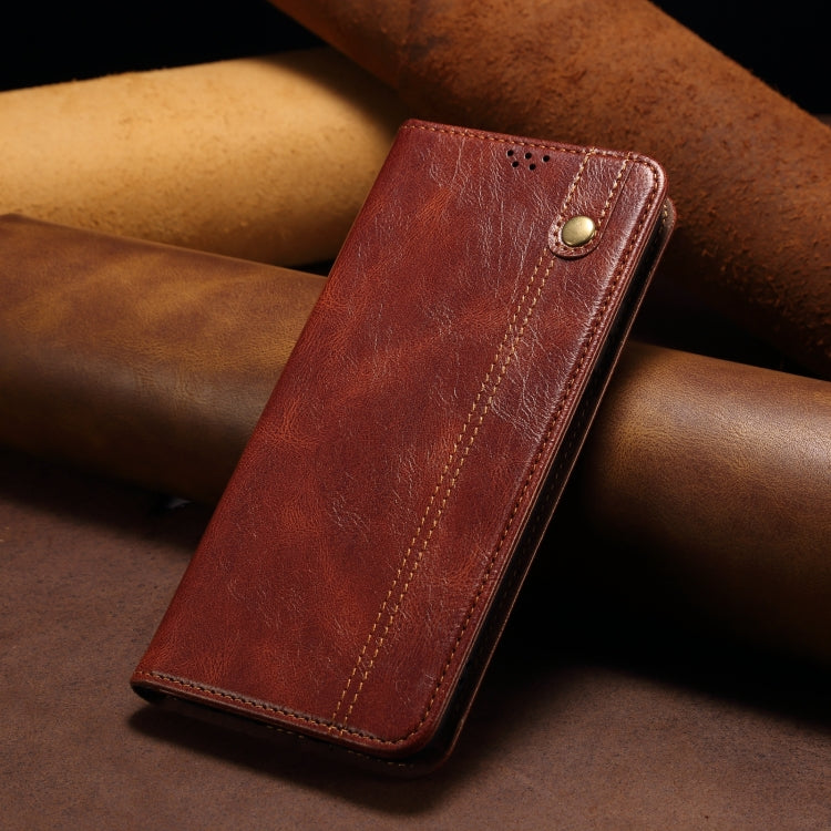 For iPhone 16 Pro Oil Wax Crazy Horse Texture Leather Phone Case(Brown) - iPhone 16 Pro Cases by PMC TechLife | Online Shopping South Africa | PMC TechLife | Buy Now Pay Later Mobicred