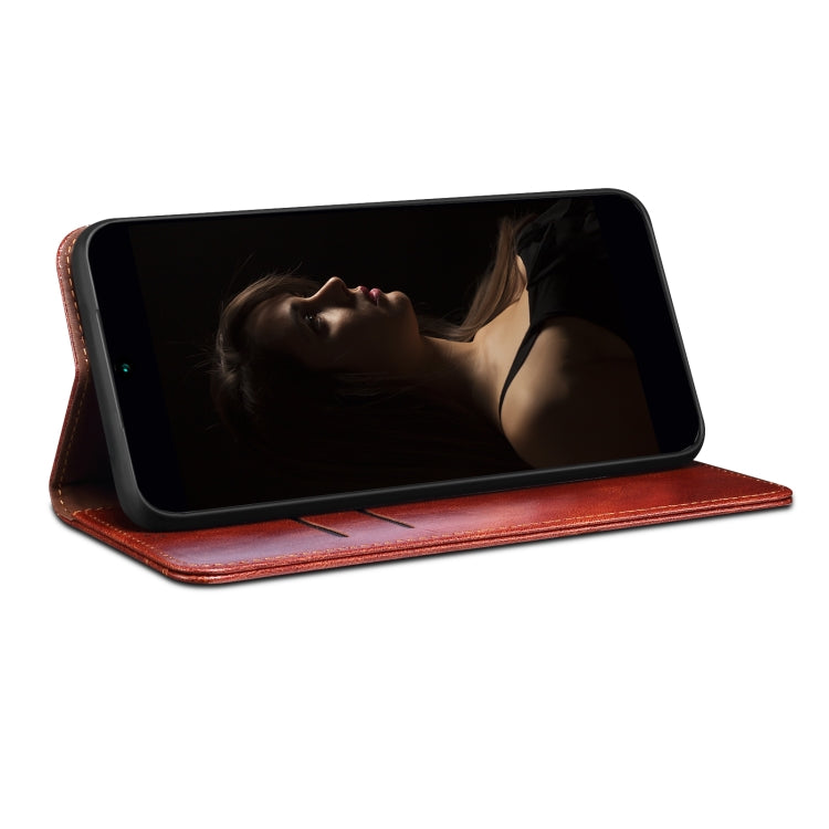 For iPhone 16 Pro Oil Wax Crazy Horse Texture Leather Phone Case(Brown) - iPhone 16 Pro Cases by PMC TechLife | Online Shopping South Africa | PMC TechLife | Buy Now Pay Later Mobicred