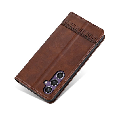 For Samsung Galaxy S24 5G AZNS Magnetic Calf Texture Flip Leather Phone Case(Dark Brown) - Galaxy S24 5G Cases by AZNS | Online Shopping South Africa | PMC Jewellery | Buy Now Pay Later Mobicred