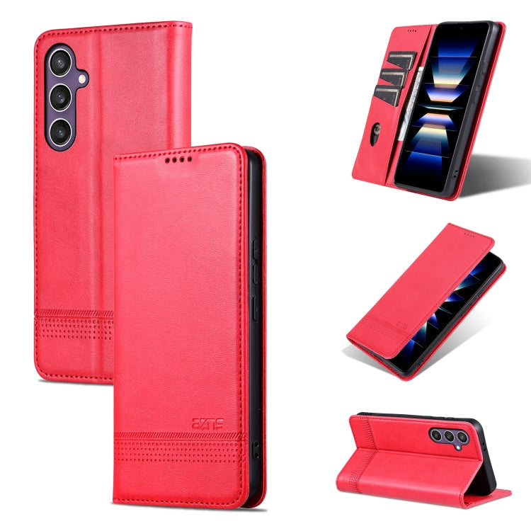 For Samsung Galaxy S24+ 5G AZNS Magnetic Calf Texture Flip Leather Phone Case(Red) - Galaxy S24+ 5G Cases by AZNS | Online Shopping South Africa | PMC Jewellery | Buy Now Pay Later Mobicred