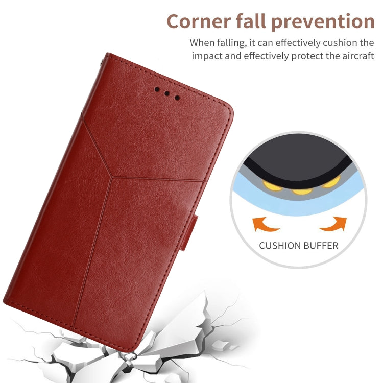 For Google Pixel 9 Pro Y-shaped Pattern Flip Leather Phone Case(Brown) - Google Cases by PMC TechLife | Online Shopping South Africa | PMC TechLife | Buy Now Pay Later Mobicred