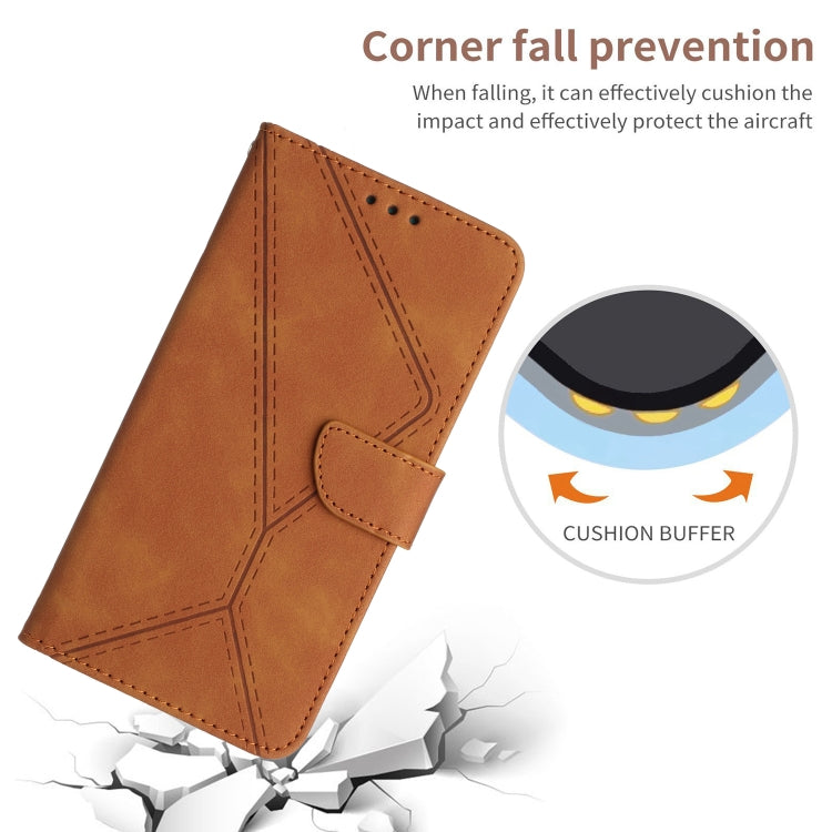 For Google Pixel 9 Pro Stitching Embossed Leather Phone Case(Brown) - Google Cases by PMC TechLife | Online Shopping South Africa | PMC TechLife | Buy Now Pay Later Mobicred