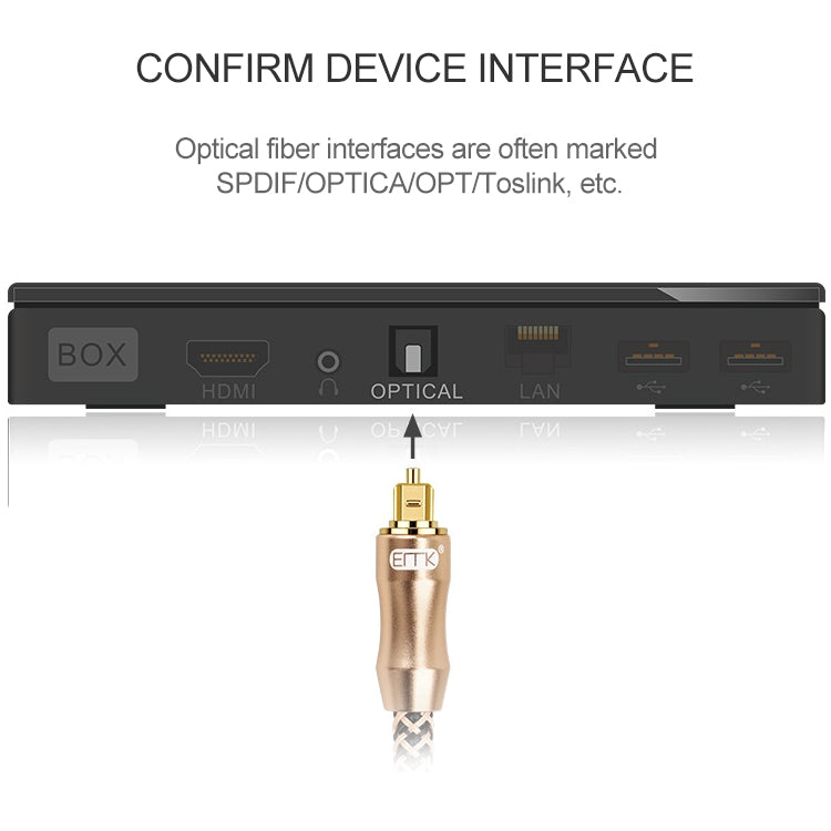 10m EMK OD6.0mm Gold-plated TV Digital Audio Optical Fiber Connecting Cable - Audio Optical Cables by EMK | Online Shopping South Africa | PMC Jewellery | Buy Now Pay Later Mobicred