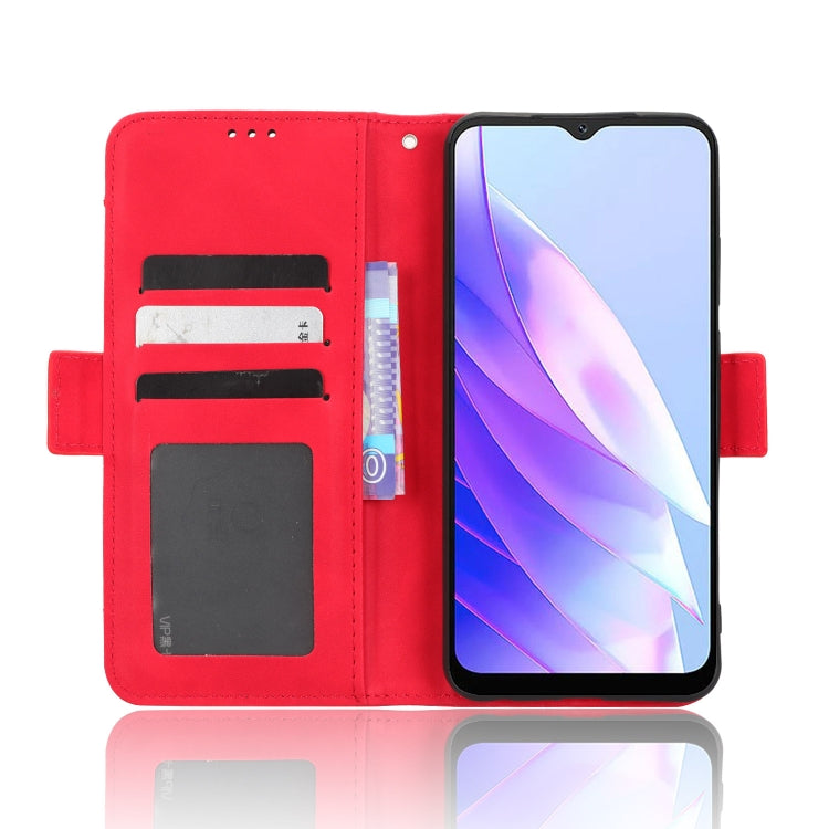 For Blackview A52 / A52 Pro Skin Feel Calf Texture Card Slots Leather Phone Case(Red) - More Brand by PMC TechLife | Online Shopping South Africa | PMC TechLife