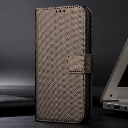 For Blackview A52 / A52 Pro Diamond Texture Leather Phone Case(Brown) - More Brand by PMC Jewellery | Online Shopping South Africa | PMC Jewellery