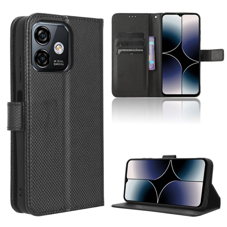 For Ulefone Note 16 Pro Diamond Texture Leather Phone Case(Black) - Ulefone Cases by PMC Jewellery | Online Shopping South Africa | PMC Jewellery | Buy Now Pay Later Mobicred