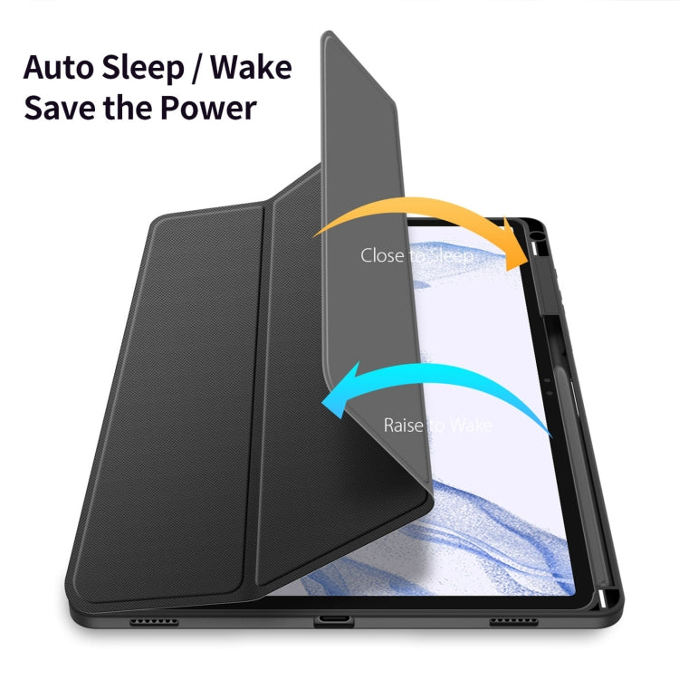 For Samsung Galaxy Tab S9+ DUX DUCIS TOBY Series Antiskid Leather Tablet Case with Sleep / Wake-up Function(Black) - Galaxy Tab S9+ Cases by DUX DUCIS | Online Shopping South Africa | PMC Jewellery | Buy Now Pay Later Mobicred