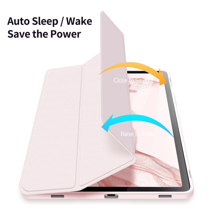 For Samsung Galaxy Tab S9 DUX DUCIS TOBY Series Antiskid Leather Tablet Case with Sleep / Wake-up Function(Pink) - Galaxy Tab S9 Cases by DUX DUCIS | Online Shopping South Africa | PMC Jewellery | Buy Now Pay Later Mobicred