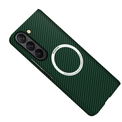 For Samsung Galaxy Z Fold5 Carbon Fiber Texture MagSafe Magnetic Phone Case(Green) - Galaxy Z Fold5 Cases by PMC Jewellery | Online Shopping South Africa | PMC Jewellery