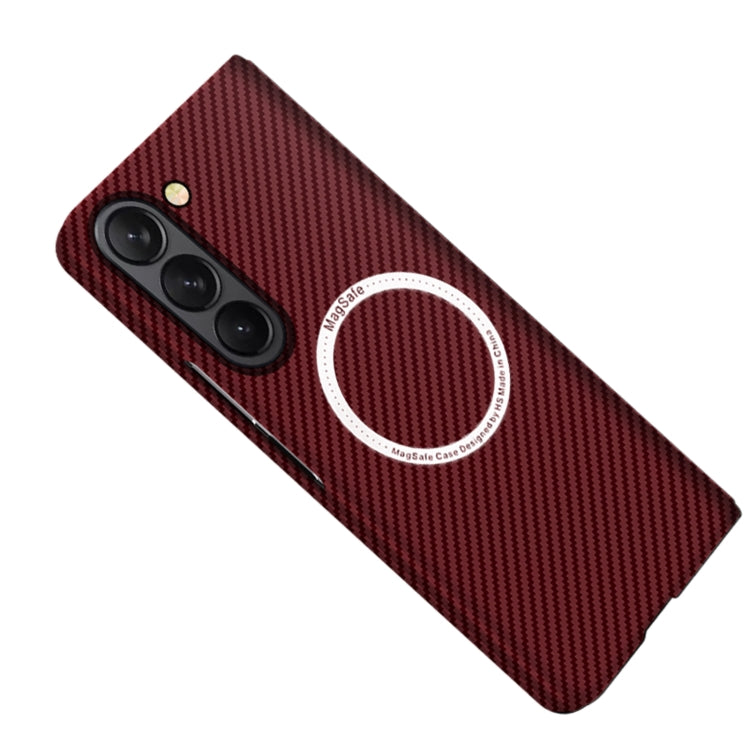 For Samsung Galaxy Z Fold5 Carbon Fiber Texture MagSafe Magnetic Phone Case(Red) - free shipping - PMC TechLife - Order now!