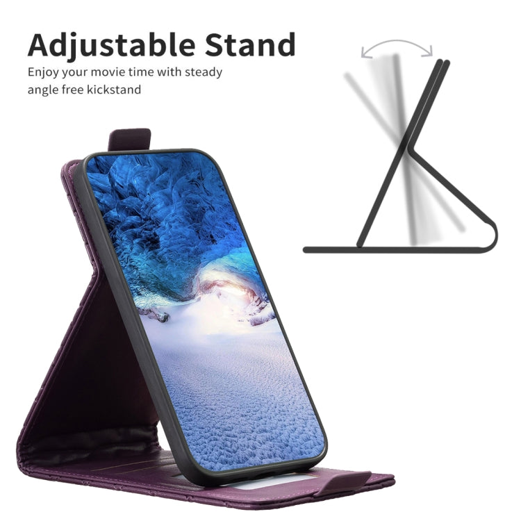 For iPhone 16 Pro Max Diamond Lattice Vertical Flip Leather Phone Case(Dark Purple) - iPhone 16 Pro Max Cases by PMC TechLife | Online Shopping South Africa | PMC TechLife | Buy Now Pay Later Mobicred