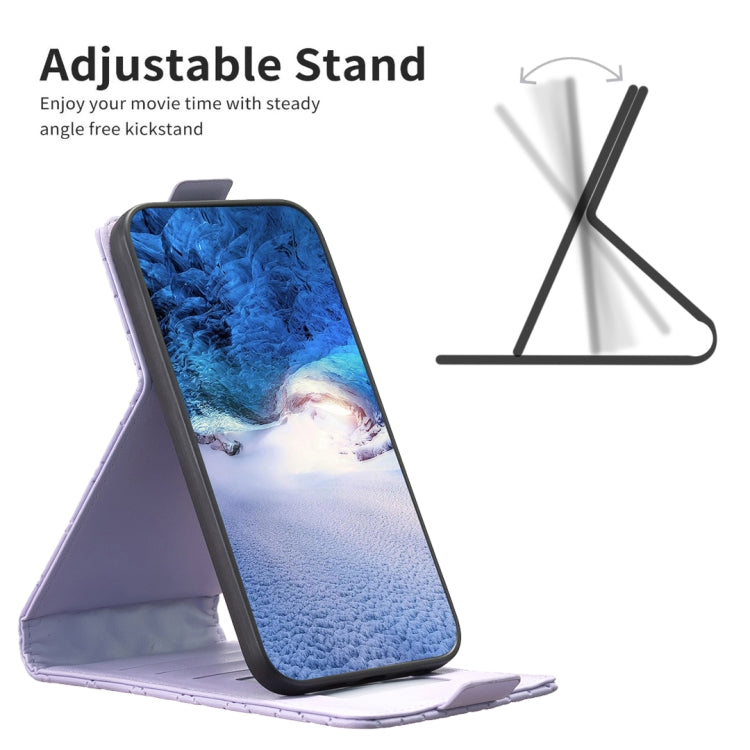 For iPhone 16 Pro Diamond Lattice Vertical Flip Leather Phone Case(Purple) - iPhone 16 Pro Cases by PMC TechLife | Online Shopping South Africa | PMC TechLife | Buy Now Pay Later Mobicred
