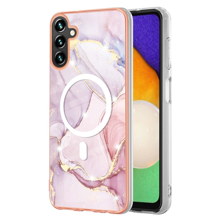 For Samsung Galaxy A34 5G Marble Pattern Dual-side IMD Magsafe TPU Phone Case(Rose Gold 005) - Galaxy Phone Cases by PMC Jewellery | Online Shopping South Africa | PMC Jewellery