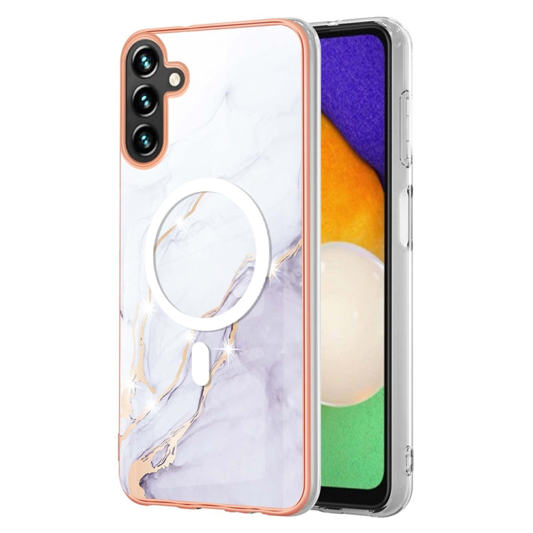 For Samsung Galaxy A34 5G Marble Pattern Dual-side IMD Magsafe TPU Phone Case(White 006) - Galaxy Phone Cases by PMC TechLife | Online Shopping South Africa | PMC TechLife