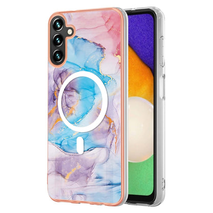 For Samsung Galaxy A34 5G Marble Pattern Dual-side IMD Magsafe TPU Phone Case(Blue Marble) - Galaxy Phone Cases by PMC Jewellery | Online Shopping South Africa | PMC Jewellery