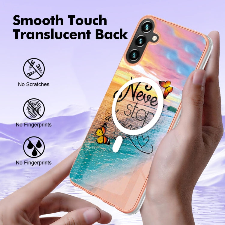 For Samsung Galaxy A34 5G Marble Pattern Dual-side IMD Magsafe TPU Phone Case(Dream Butterfly) - Galaxy Phone Cases by PMC TechLife | Online Shopping South Africa | PMC TechLife