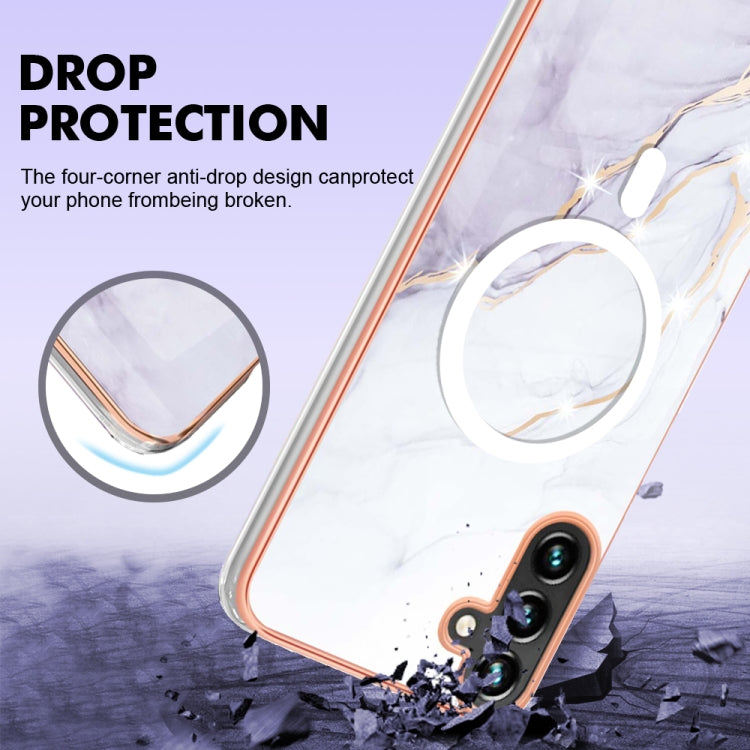 For Samsung Galaxy A54 5G Marble Pattern Dual-side IMD Magsafe TPU Phone Case(White 006) - Galaxy Phone Cases by PMC TechLife | Online Shopping South Africa | PMC TechLife