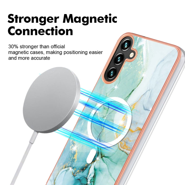 For Samsung Galaxy A54 5G Marble Pattern Dual-side IMD Magsafe TPU Phone Case(Green 003) - Galaxy Phone Cases by PMC TechLife | Online Shopping South Africa | PMC TechLife