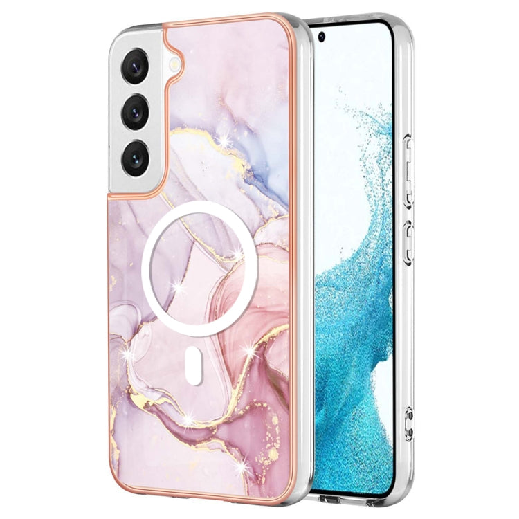 For Samsung Galaxy S22 5G Marble Pattern Dual-side IMD Magsafe TPU Phone Case(Rose Gold 005) - Galaxy S22 5G Cases by PMC Jewellery | Online Shopping South Africa | PMC Jewellery