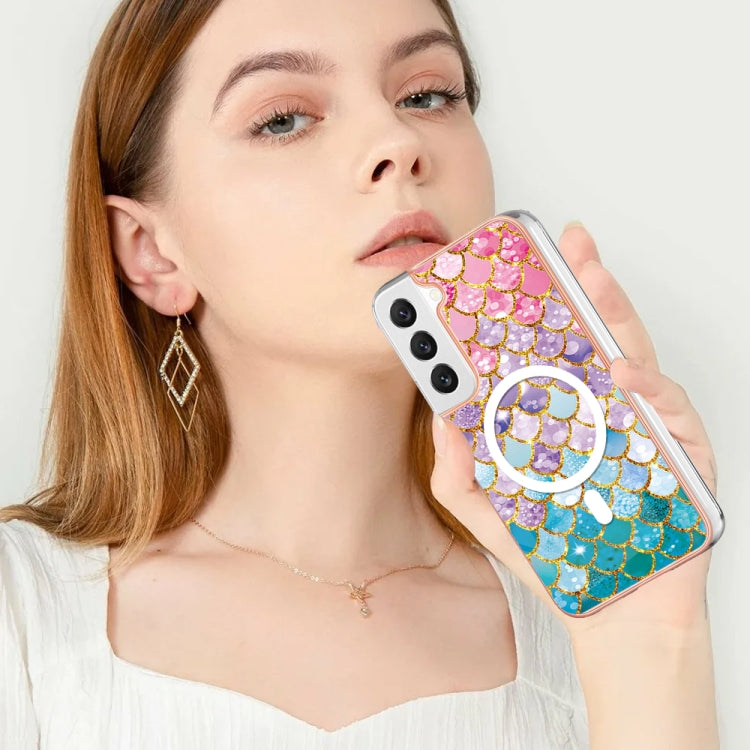 For Samsung Galaxy S22 5G Marble Pattern Dual-side IMD Magsafe TPU Phone Case(Colorful Scales) - Galaxy S22 5G Cases by PMC TechLife | Online Shopping South Africa | PMC TechLife