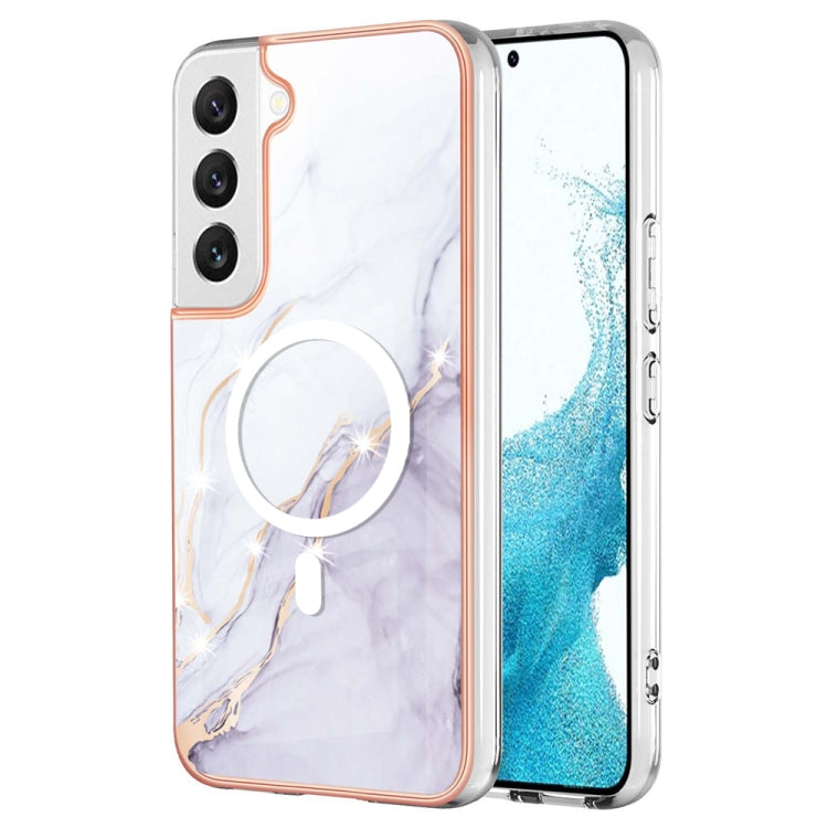 For Samsung Galaxy S22+ 5G Marble Pattern Dual-side IMD Magsafe TPU Phone Case(White 006) - Galaxy S22+ 5G Cases by PMC Jewellery | Online Shopping South Africa | PMC Jewellery | Buy Now Pay Later Mobicred