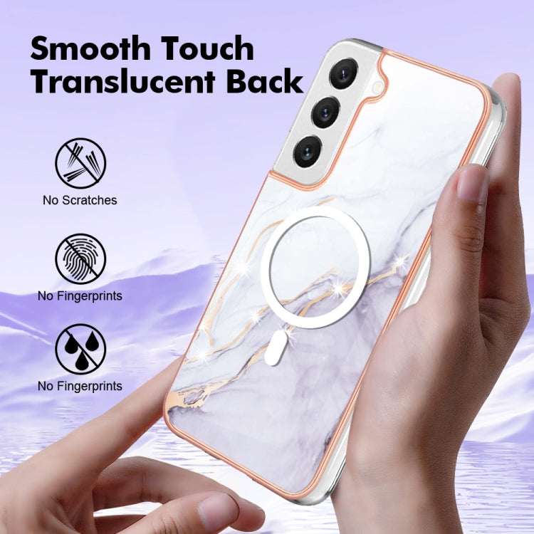 For Samsung Galaxy S22+ 5G Marble Pattern Dual-side IMD Magsafe TPU Phone Case(White 006) - Galaxy S22+ 5G Cases by PMC Jewellery | Online Shopping South Africa | PMC Jewellery | Buy Now Pay Later Mobicred