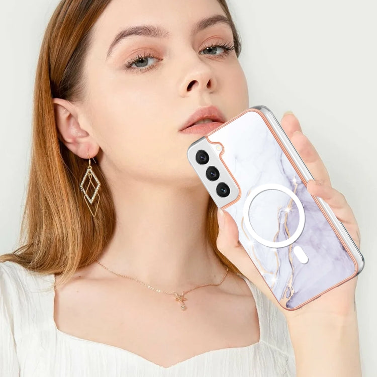 For Samsung Galaxy S22+ 5G Marble Pattern Dual-side IMD Magsafe TPU Phone Case(White 006) - Galaxy S22+ 5G Cases by PMC Jewellery | Online Shopping South Africa | PMC Jewellery