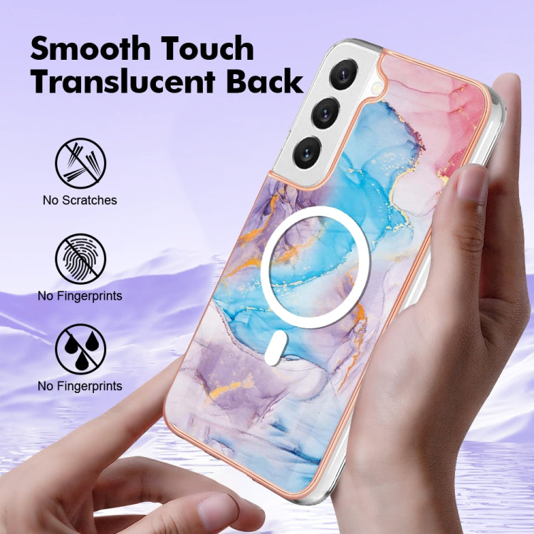 For Samsung Galaxy S22+ 5G Marble Pattern Dual-side IMD Magsafe TPU Phone Case(Blue Marble) - Galaxy S22+ 5G Cases by PMC TechLife | Online Shopping South Africa | PMC TechLife | Buy Now Pay Later Mobicred