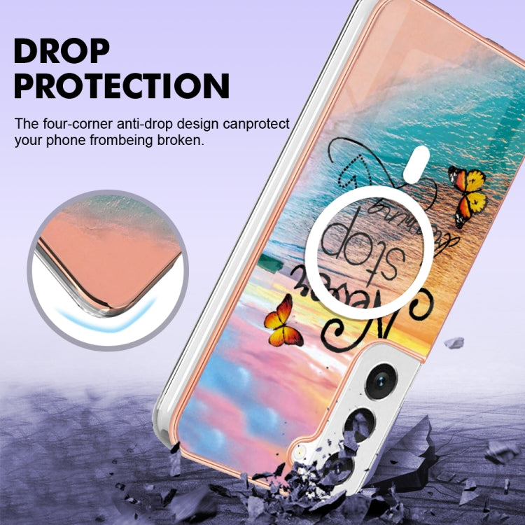 For Samsung Galaxy S23+ 5G Marble Pattern Dual-side IMD Magsafe TPU Phone Case(Dream Butterfly) - Galaxy S23+ 5G Cases by PMC TechLife | Online Shopping South Africa | PMC TechLife